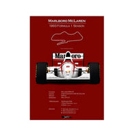 Vintage-F1-Poster mit Formel-1-Rennwagen - Seitenansicht 2 - Becquet Voiture