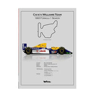 Vintage-F1-Poster mit Formel-1-Rennwagen - Dreiviertelansicht 2 - Becquet Voiture
