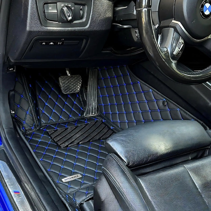 Maßgefertigte 3D-Lederfußmatten BMW X5 E53 E70 F85 - Rückansicht - Becquet Voiture