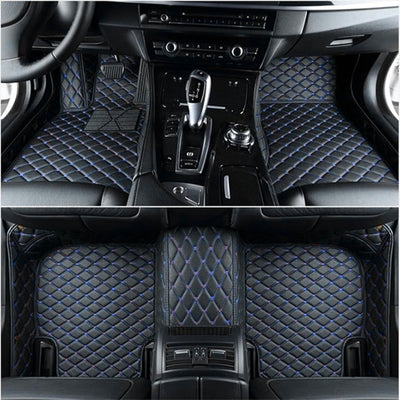 Tapis Cuir 3D Sur Mesure BMW Série 3 - vue arrière - Becquet Voiture