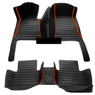 Tapis Cuir Sur Mesure Seat Leon MK2 MK3 3D - vue de dessus - Becquet Voiture