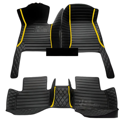 Tapis Cuir Sur Mesure Seat Leon MK2 MK3 3D - vue rapprochée - Becquet Voiture