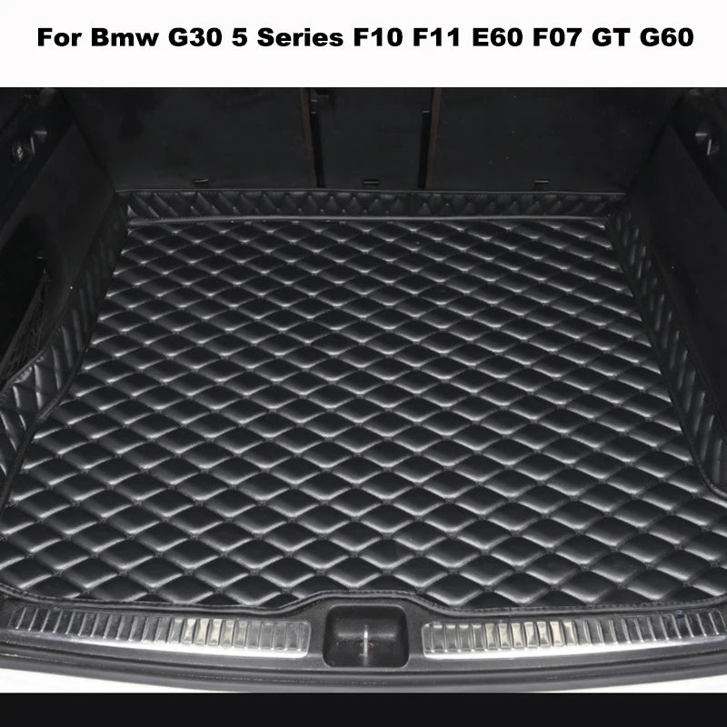 Tapis de Coffre BMW Série 5 G30 F10 F11 Cuir Artificiel - vue de face - Becquet Voiture
