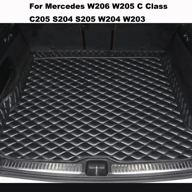 Tapis de Coffre Mercedes Classe C W203 W204 W205 W206 Cuir - vue de face - Becquet Voiture