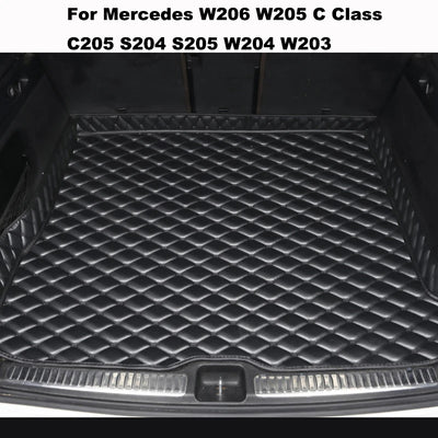Tapis de Coffre Mercedes Classe C W203 W204 W205 W206 Cuir - vue de face - Becquet Voiture