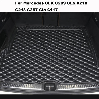 Tapis de Coffre Mercedes CLK C209 CLS X218 C218 CLA Cuir - vue de face - Becquet Voiture
