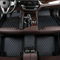 Floor Mats Audi A4 B7 B8 B9 Sedan Allroad Leather - top view - Becquet Voiture