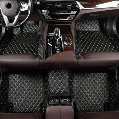 Tapis de Sol BMW X3 E83 F25 G01 Personnalisé Cuir - vue de trois-quarts - Becquet Voiture
