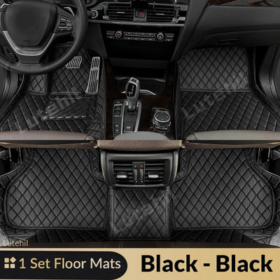 Tapis de Sol et Coffre Mercedes GLC X253 2016-2022 Cuir - détail du montage 4 - Becquet Voiture