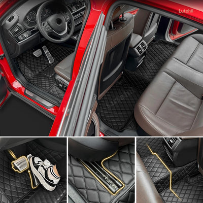 Tapis de Sol et Coffre Mercedes GLC X253 2016-2022 Cuir - vue de profil - Becquet Voiture