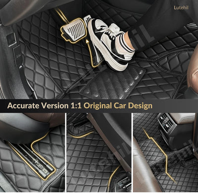 Tapis de Sol et Coffre Mercedes GLC X253 2016-2022 Cuir - vue de trois-quarts 2 - Becquet Voiture