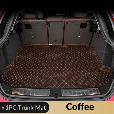 Tapis de Sol et Coffre Mercedes GLC X253 2016-2022 Cuir - vue de trois-quarts 5 - Becquet Voiture