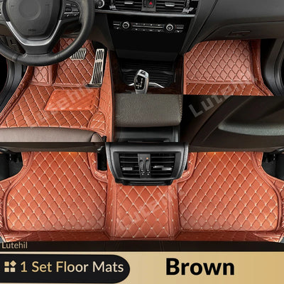 Tapis de Sol et Coffre Mercedes GLC X253 2016-2022 Cuir - vue de trois-quarts 6 - Becquet Voiture