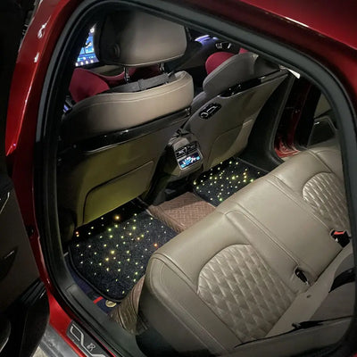 Tapis de Sol LED Fibre Optique à Effet Lumineux - vue arrière - Becquet Voiture