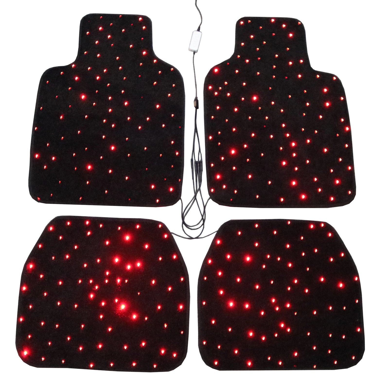 Tapis de Sol LED Fibre Optique à Effet Lumineux - vue de face - Becquet Voiture