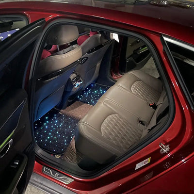 Tapis de Sol LED Fibre Optique à Effet Lumineux - vue de profil - Becquet Voiture