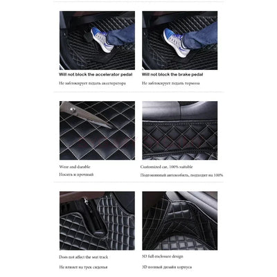 Tapis de Sol Mercedes Classe E W211 W212 W213 Cuir 3D - vue arrière - Becquet Voiture