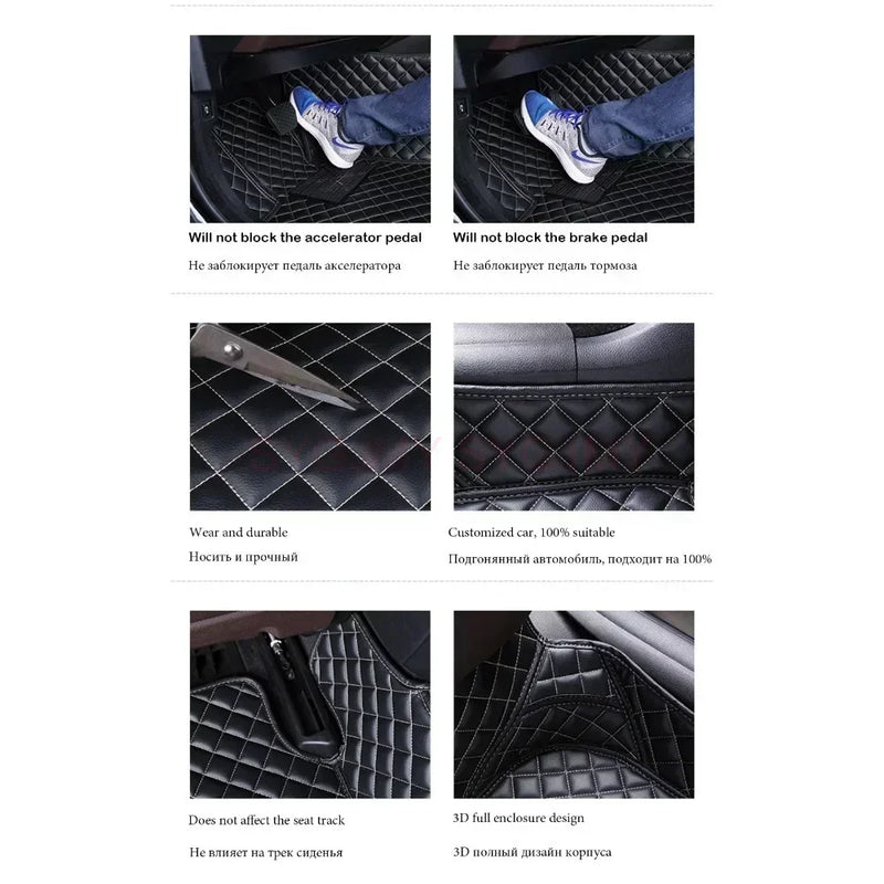 Tapis de Sol Mercedes Classe E W211 W212 W213 Cuir 3D - vue arrière - Becquet Voiture