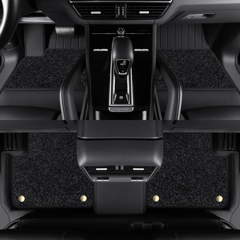 Faux Leather Floor Mats Porsche Cayenne Macan - three-quarter view - Becquet Voiture