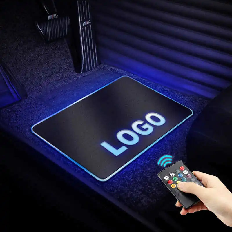 Tapis de Sol Voiture LED Personnalisable avec Télécommande RF - vue de face - Becquet Voiture