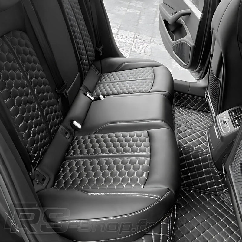 Custom-Fit 3D Leather Floor Mats for Audi A1 - fitting detail - Becquet Voiture