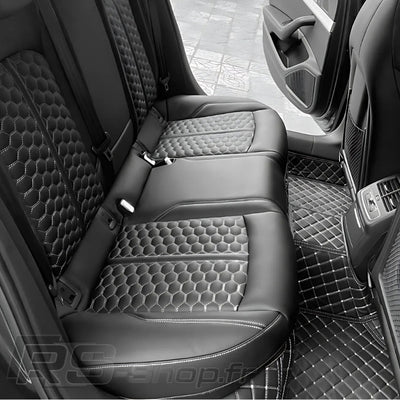 Tapis Sur Mesure Audi A4 3D Cuir - vue rapprochée - Becquet Voiture