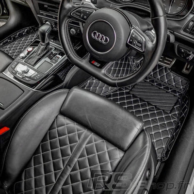 Tapis Sur Mesure Cuir 3D Audi A5 B8 B9 - installé sur véhicule - Becquet Voiture