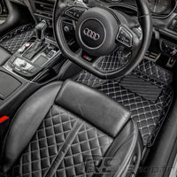 Custom-Fit 3D Leather Floor Mats for Audi Q3 - three-quarter view - Becquet Voiture