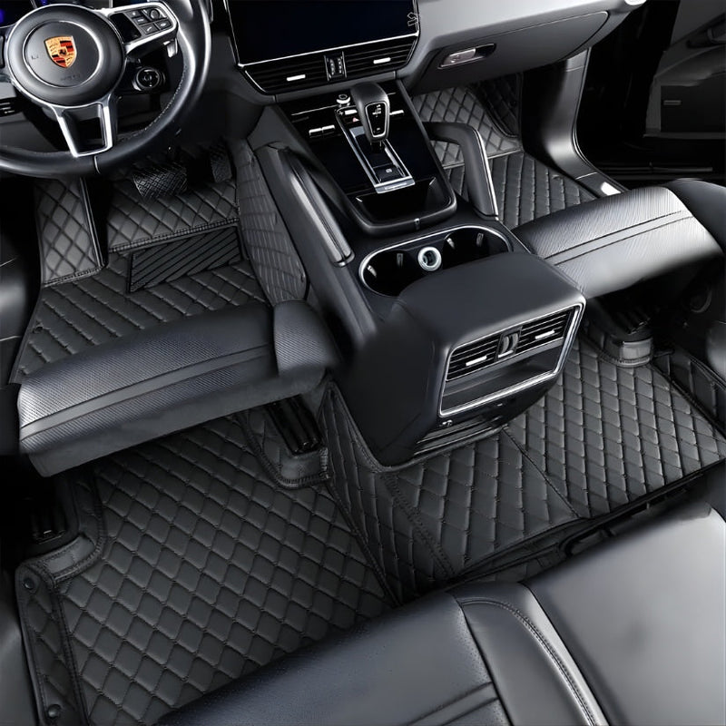 Custom-Fit 3D Leather Floor Mats for Porsche Boxster - fitting detail - Becquet Voiture