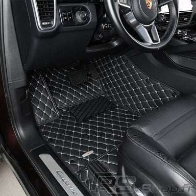 Tapis Sur Mesure Porsche Boxster Cuir 3D - vue de profil - Becquet Voiture