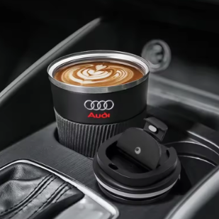 Tasse à Café Thermos Audi 510ml Acier Inoxydable - vue de profil - Becquet Voiture
