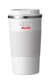 Audi 510ml Stainless Steel Thermos Coffee Mug - three-quarter view - Becquet Voiture