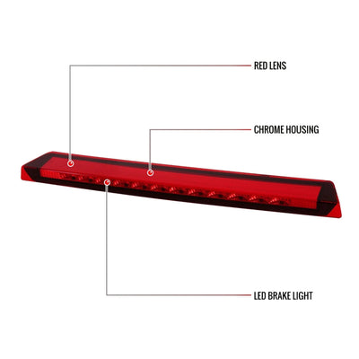 Troisième Feu Stop LED Ford Mustang 1999-2004 - vue de profil 2 - Becquet Voiture