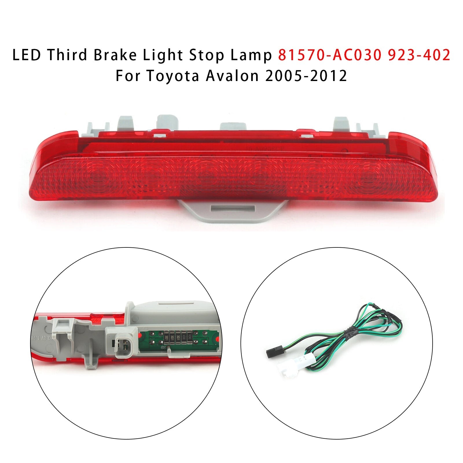 Troisième Feu Stop LED Toyota Avalon 2005-2012 81570-AC030 - vue de face - Becquet Voiture
