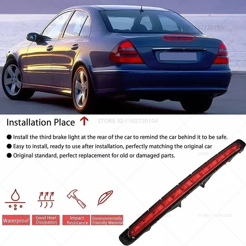 Troisième Feu Stop Mercedes Classe E W211 2003-2009 - vue de trois-quarts - Becquet Voiture