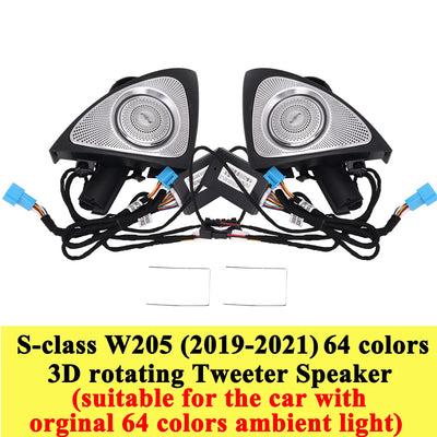 Tweeter Rotatif 3D Lumière d'Ambiance Mercedes Classe C E S - détail du montage - Becquet Voiture