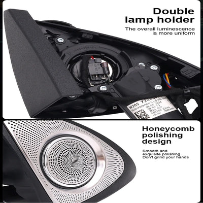 Tweeter Rotatif 3D Lumière d'Ambiance Mercedes Classe C E S - installé sur véhicule - Becquet Voiture