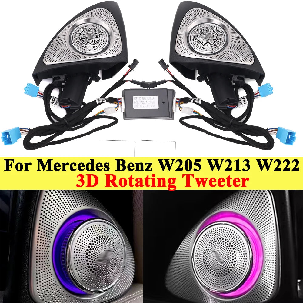 Tweeter Rotatif 3D Lumière d'Ambiance Mercedes Classe C E S - vue de face - Becquet Voiture