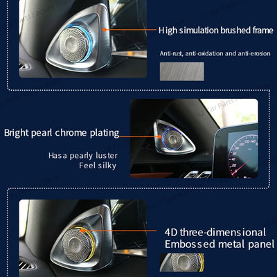 Tweeter Rotatif Lumière d'Ambiance Mercedes W205 W213 W222 - installé sur véhicule - Becquet Voiture