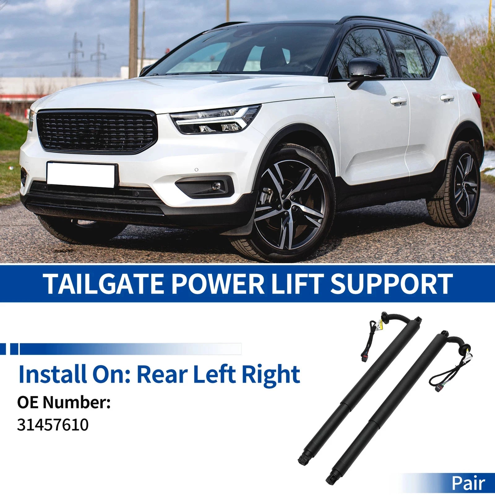 Vérins Hayon Électrique Volvo XC90 2014-2019 - vue de face - Becquet Voiture