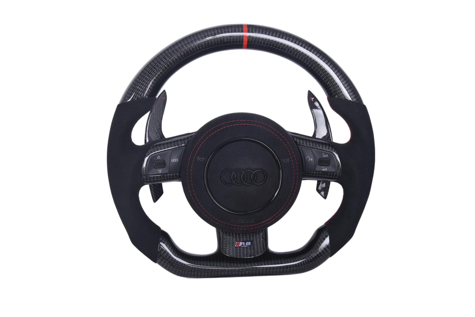 Volant Audi A1 S1 A3 RS3 S3 2013-2017 Carbone Alcantara - vue de face - Becquet Voiture