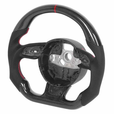 Volant Audi B8 Carbone Cuir Alcantara Surpiqûres - détail du montage - Becquet Voiture