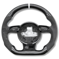 Volant Audi B8 Carbone Cuir Alcantara Surpiqûres - en situation - Becquet Voiture