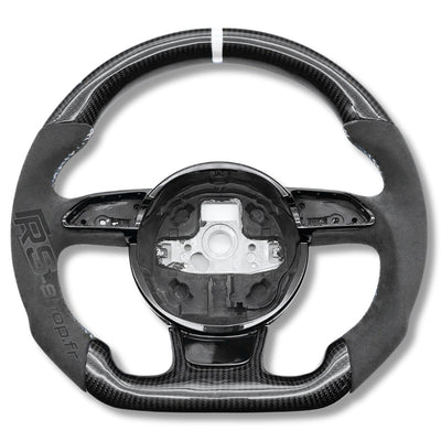 Volant Audi B8 Carbone Cuir Alcantara Surpiqûres - en situation - Becquet Voiture