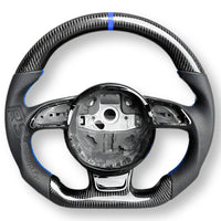 Volant Audi B8 Carbone Cuir Alcantara Surpiqûres - installé sur véhicule 2 - Becquet Voiture
