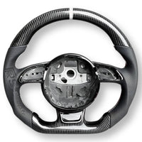 Volant Audi B8 Carbone Cuir Alcantara Surpiqûres - vue arrière 2 - Becquet Voiture