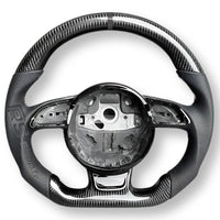Volant Audi B8 Carbone Cuir Alcantara Surpiqûres - vue de face 2 - Becquet Voiture