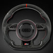 Volant Audi B8 Carbone Cuir Alcantara Surpiqûres
