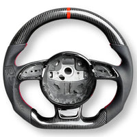 Volant Audi B8 Carbone Cuir Alcantara Surpiqûres - vue de profil 2 - Becquet Voiture