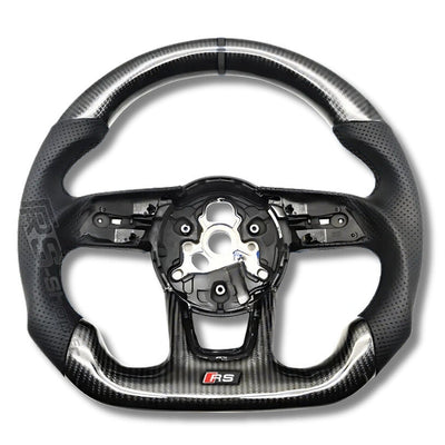 Volant Audi B9 Carbone Cuir Alcantara - en situation - Becquet Voiture